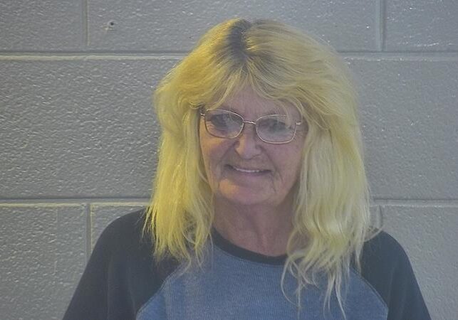 Smiling woman with glasses and blonde hair.
